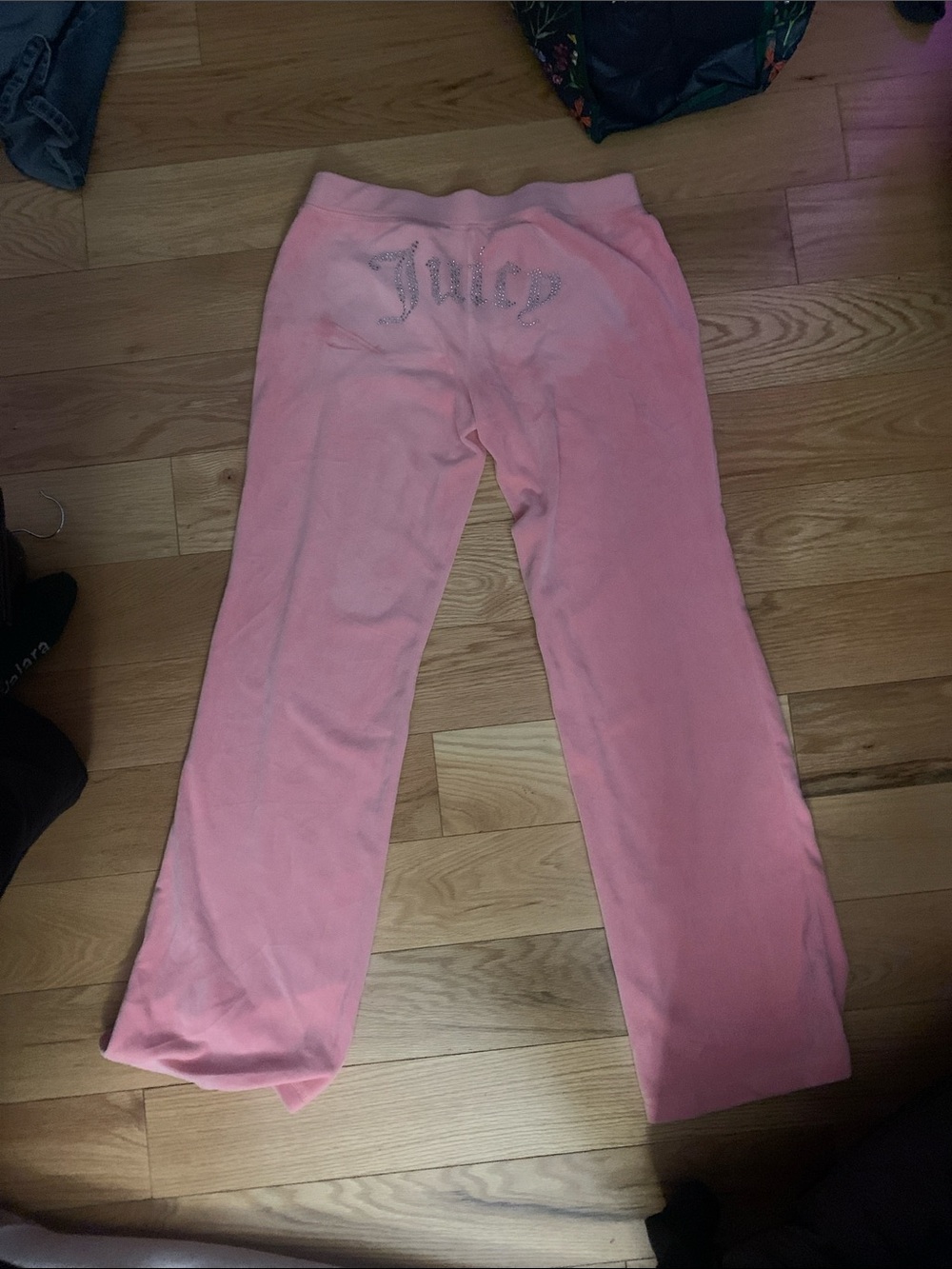 Juicy Couture Pink Velour tracksuit, pants size small, sweater size medium